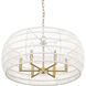 Ellie 6 Light 27.13 inch Modern Brushed Gold Chandelier Ceiling Light